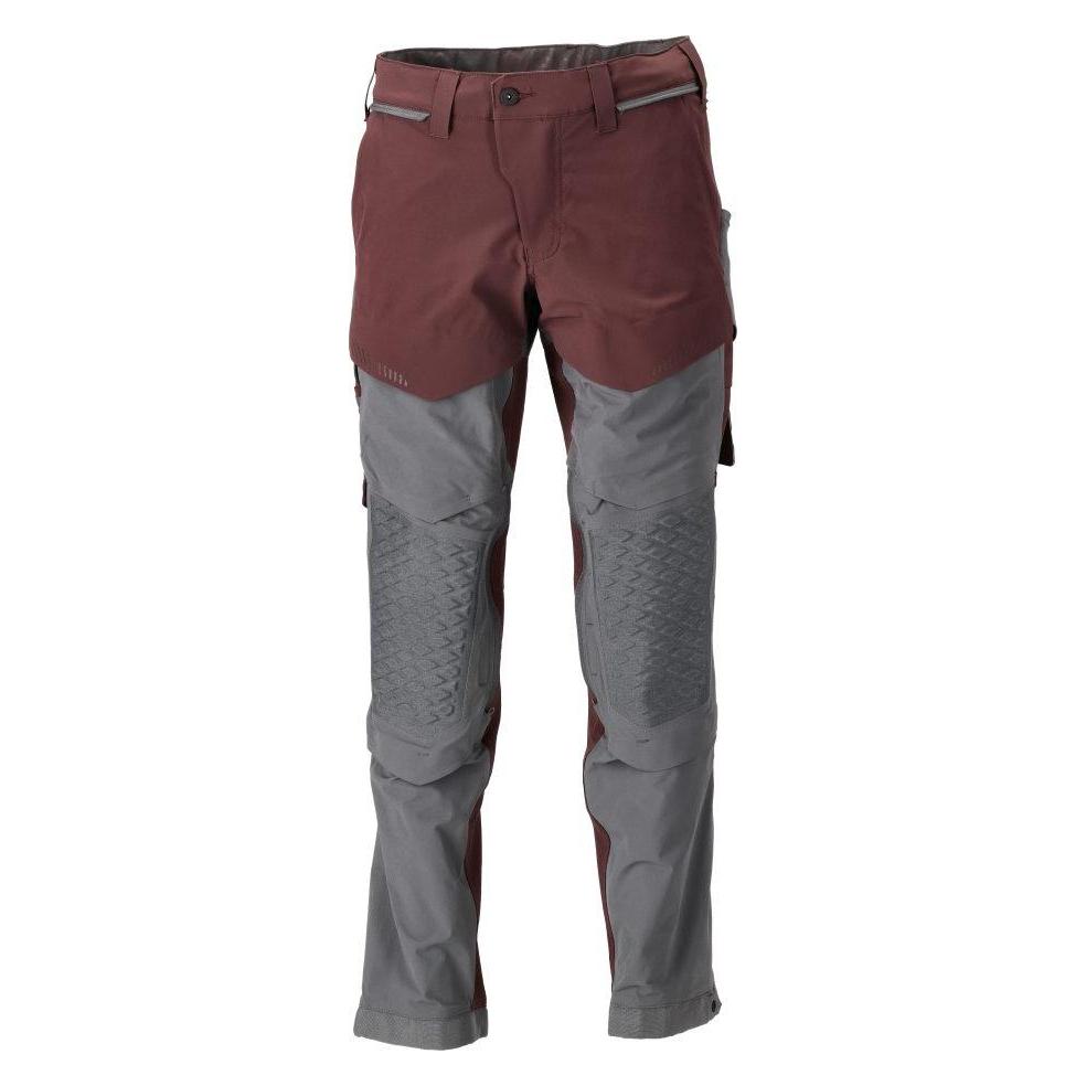 Mascot Stretch-Hose leicht m. Kniet. bordeaux/anthrazit, Gr.82C42 (68) (229309)