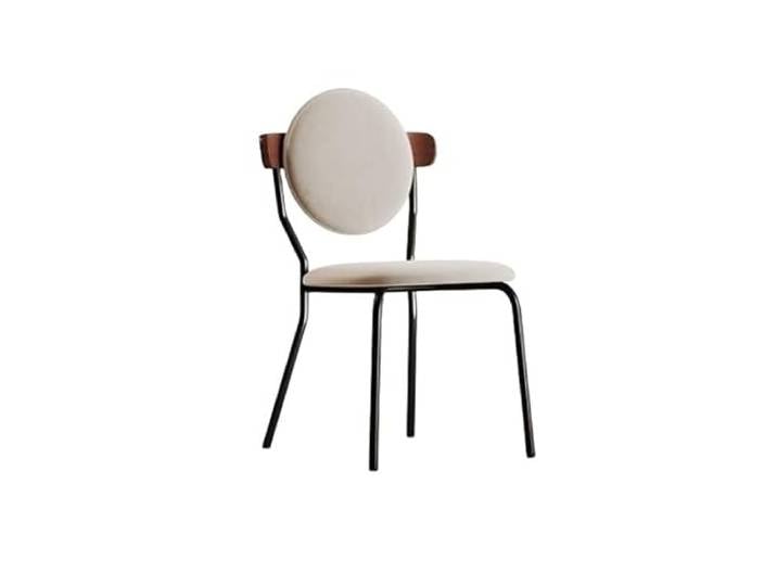 DIANXI Lounge-Sessel Französischer antiker Esszimmerstuhl, skandinavischer minimalistischer Retro-Esszimmerstuhl, kreativer cremefarbener Windstuhl