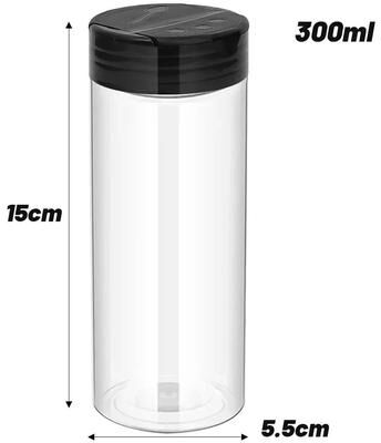 Uplifted Finds Transparent Plastic Spice Jars With Dual Function Shaker Lids 3 Pcs 300 Ml