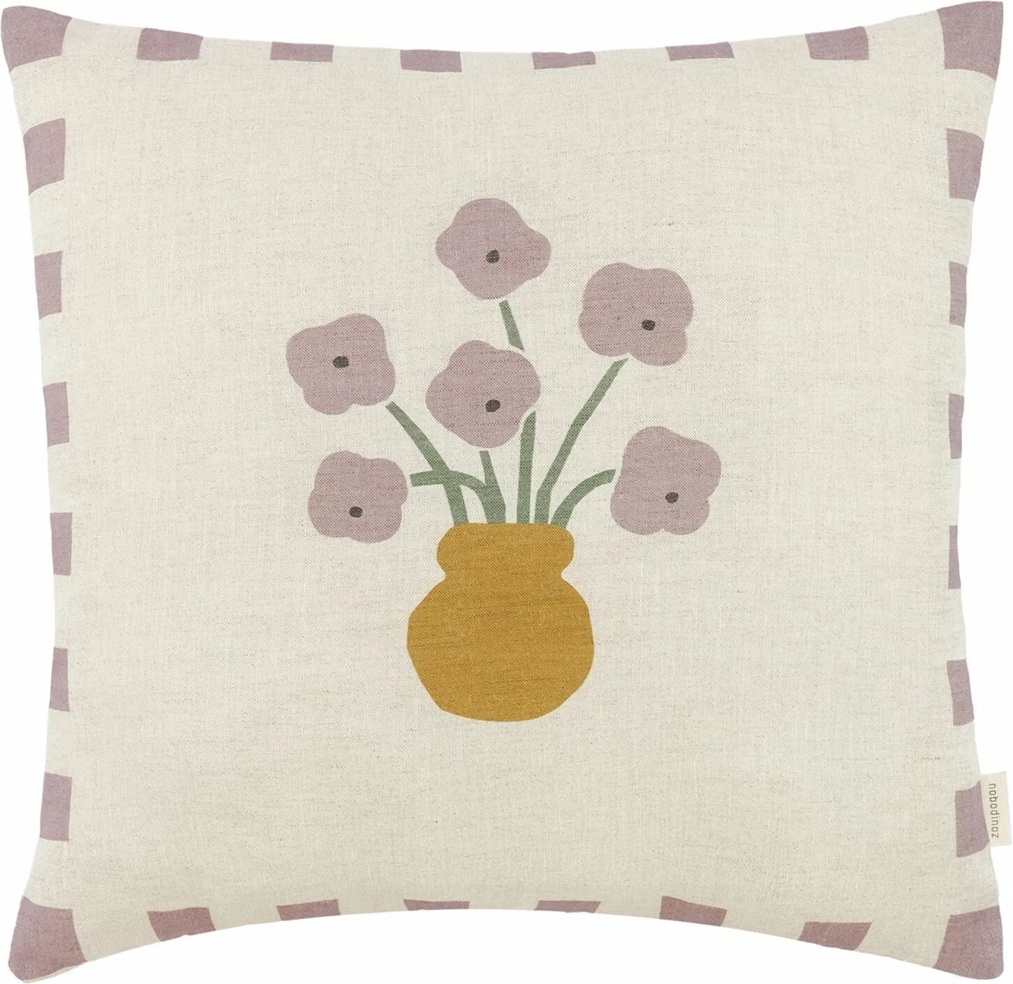 Nobodinoz Coussin Fleurs - Lin Français  Lilas taille unique