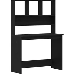 vidaXL Schreibtisch mit Regalen Schwarz Eichen-Optik 102x45x148 cm