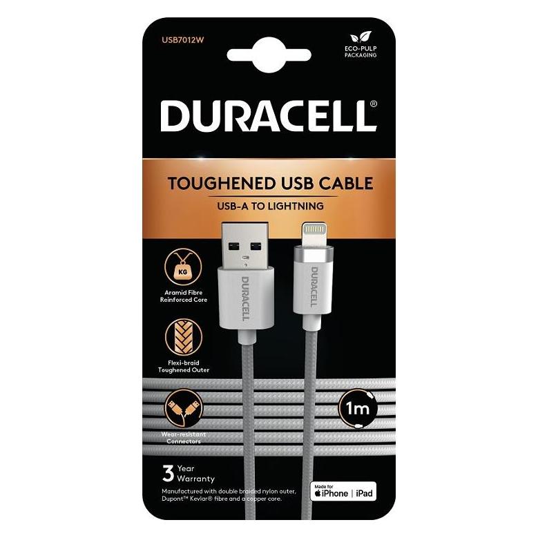 Duracell 1M USB-A to Lightning Braided (1 m) (USB7012W)