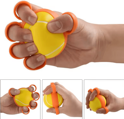 Inspire Picks Hand Therapy Ball Finger Exercise Grip Strength Trainer For Rehab And Stress Relief yellow