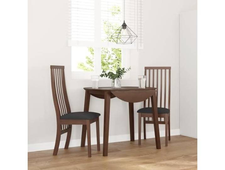 KGHFDVB Esszimmerstühle mit Kissen 2 STK. Braun Massivholz Gummibaum Massivholz Gummibaum, 2 Stk., mit Kissen, ergonomische Rückenlehne, für Esszimmer und Wohnzimmer