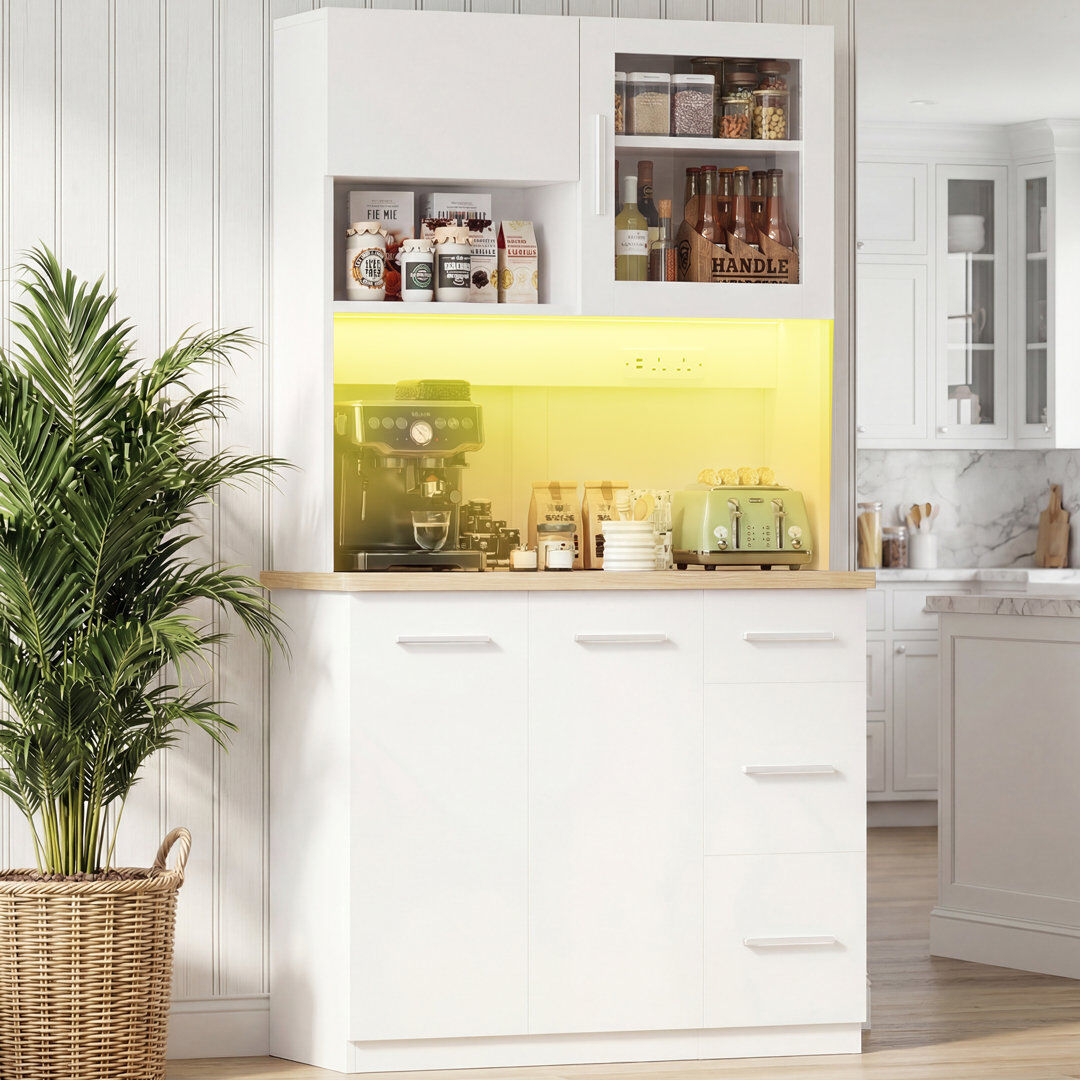 Brayden Studio 100 cm W Sideboard White 182cm H X 100cm W X 40cm D