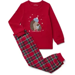 Tchibo - Kinder-Pyjama »Glow in the dark« - Baby - Gr. 86/92 - dunkelrot/print