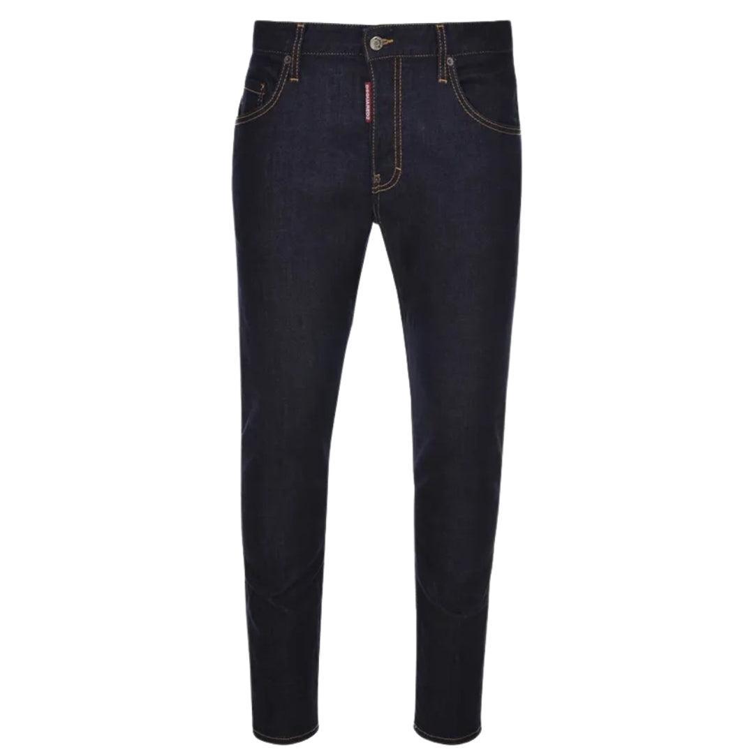 DSquared2 Herren Italienische Adresse Logo Jeans (Marineblau)