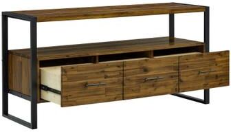Crawford and Burke 60-inch Solid Acacia Wood 3-Drawer Media Console