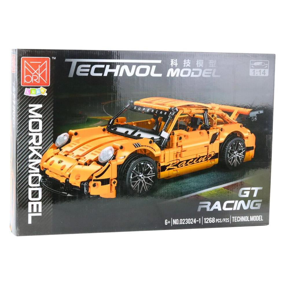 Lean Toys GT Rennwagen Bausteine Orange 1:14 1268 Stk. (69543602)
