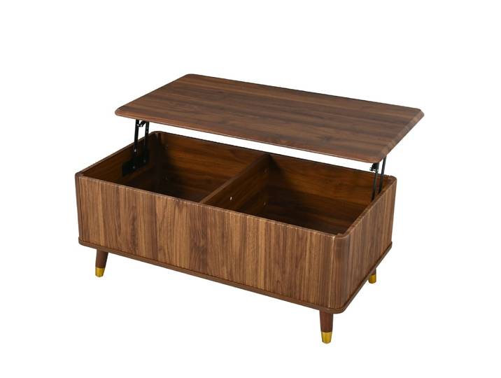 Table basse relevable effet noyer 97x52cm