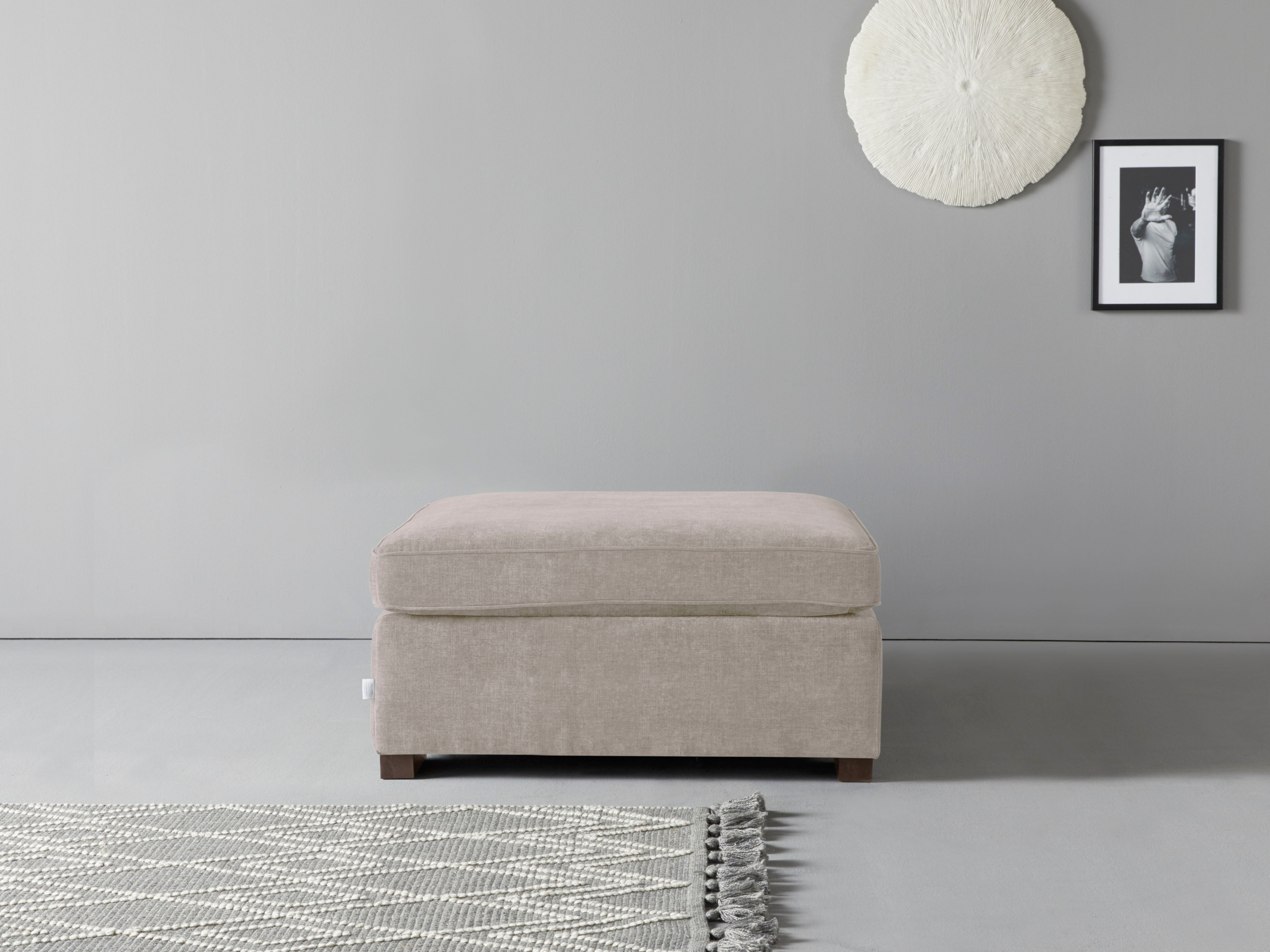 Polsterhocker HOME AFFAIRE "Skara", beige (natur), B:90cm H:48cm T:100cm, 100% Polyester, Hocker, Polsterhocker, Passend zur Serie »Skara«.