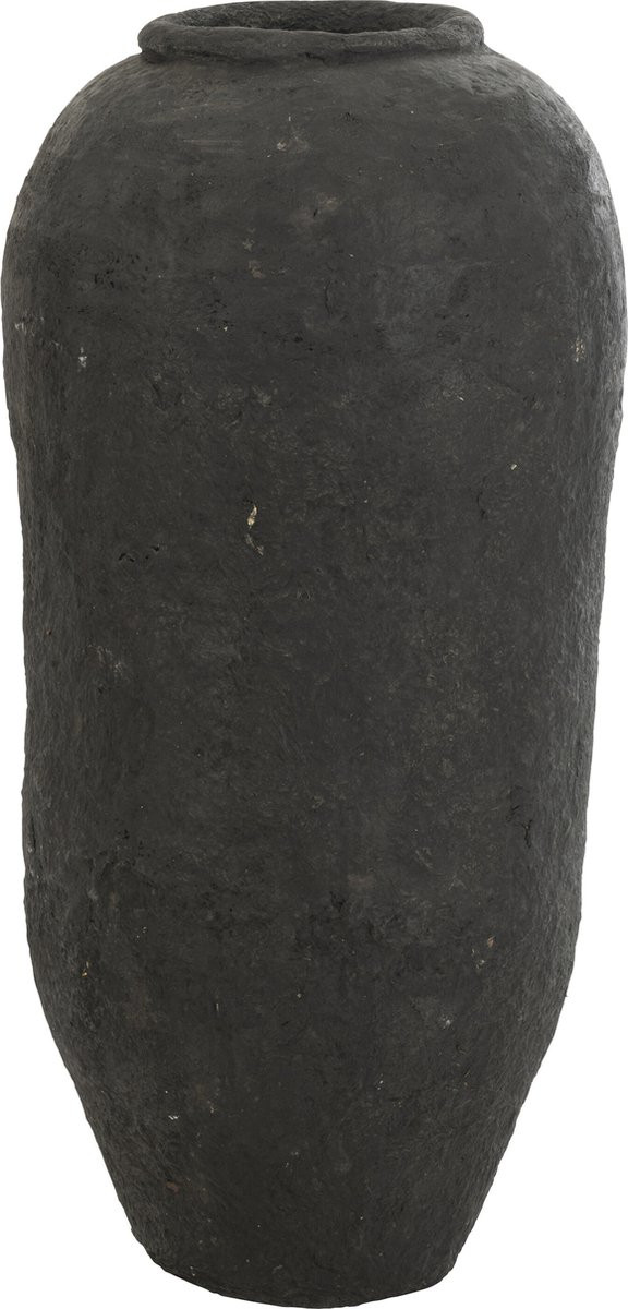 J-Line vaas van papier maché in zwart, groot, Hoogte: 99 cm