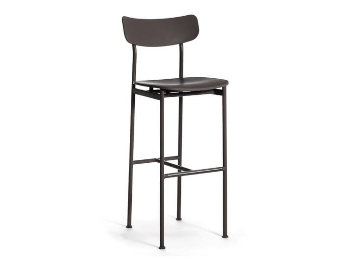 MAGIS tabouret de bar haut MOTTA SD2530 (Marron - Polypropylène recyclé et acier peint)