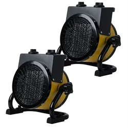 Keramik Heizlüfter Elektroheizung 2 Stufen Heizgeräte schwenkbar Heizstrahler regelbares Thermostat, Tragegriff, Überhitzungsschutz, LxBxH  24x13,5x25 cm, 2er Set