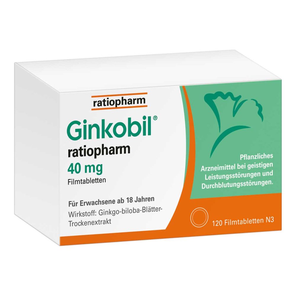 ratiopharm GmbH Ginkobil ratiopharm 40mg mit Ginkgo biloba 06680817