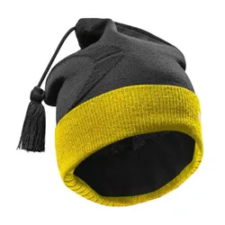 Merino Thermolite Funktionszipfelmütze - schwarz/gelb