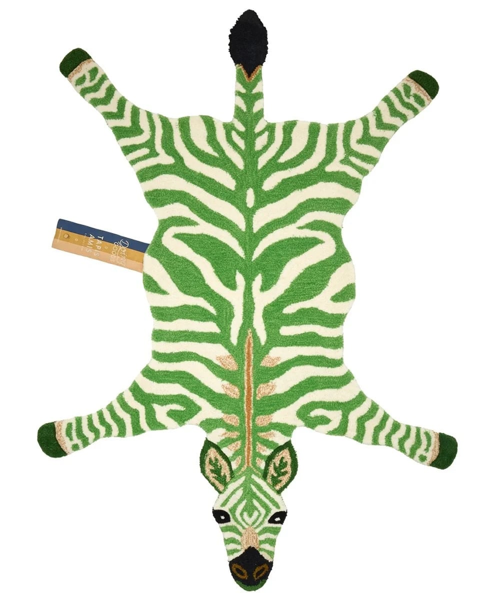 Doing Goods Grassy Zebra Vloerkleed L - Wol en Katoen