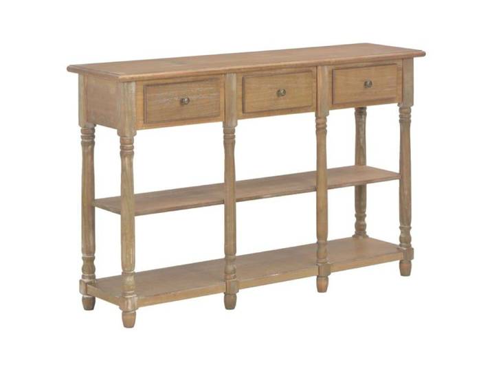 Table console classique - - 110x30x76 cm - Bois d'ingénierie - Pin massif - 3 tiroirs - 2 étagères
