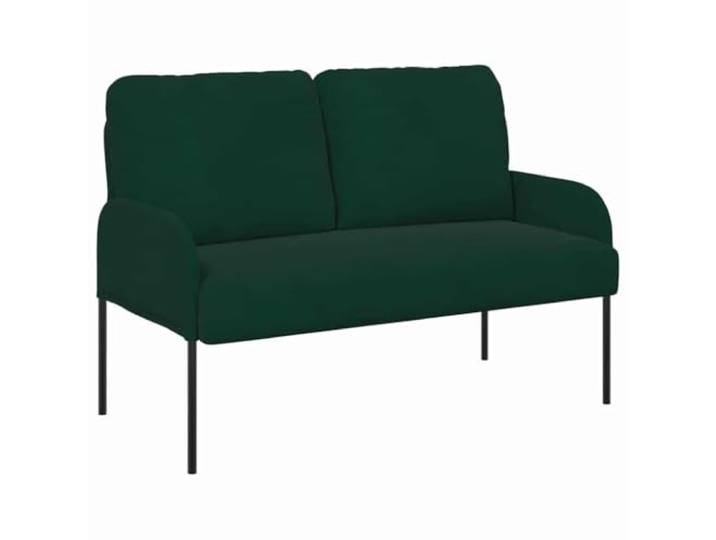 TEKGHUT Sofa mit Kissen 110cm Dunkelgrün Sperrholz Weicher Polyesterbezug, schwarze Metallbeine, runde Kissen, Polyester-Rückenlehne und Armlehnen, einfache Pflege