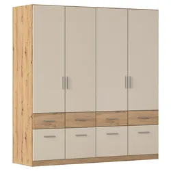 Drehtürenschrank Celle-Super Champagner/Eiche Artisan