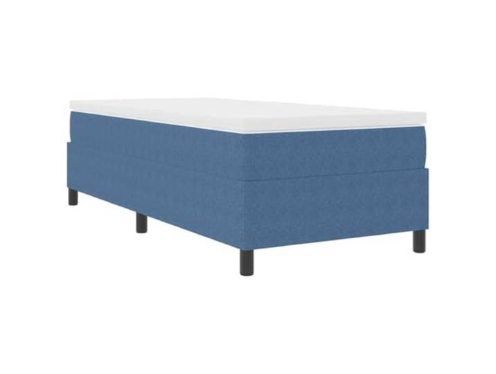 PUGYNBK Boxspringbett, Blau, 100 x 200 cm, Holz Basis mit festen Lamellen, Kunststofffüßen, Taschenfederkernmatratze, mittlere Festigkeit