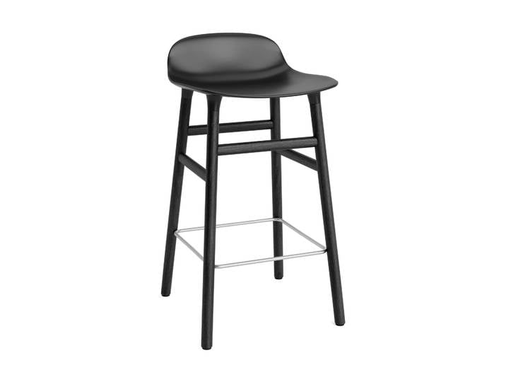 Normann Copenhagen Form Chair Barstuhl lackierte Eichenbeine 65cm Schwarz
