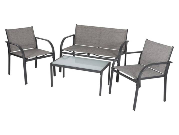 Lifetime Garden Lounge Ensemble de meubles de jardin Paris Meubles de terrasse - 4 pièces - Chaises de jardin\, table et banc