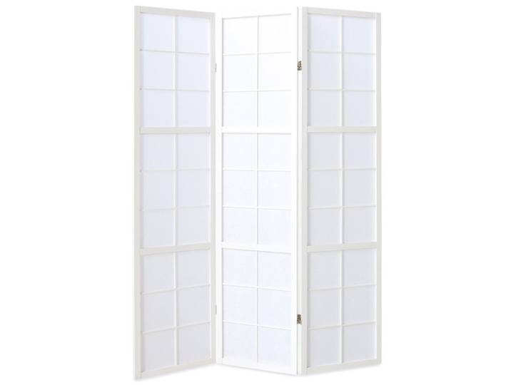 Homestyle4u Paravent 3-tlg. 132/175 cm Weiß Shoji, Holz, 132x175x2 cm, Wohnzimmer, Raumteiler, Paravents