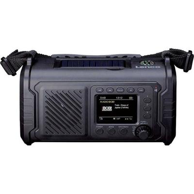 Lenco PDR-055BK Akku-Radio DAB+, FM Bluetooth®, DAB+, Notfallradio, UKW, USB Handkurbel, Taschenlampe, Weckfunktion, wiederaufladbar Schwarz