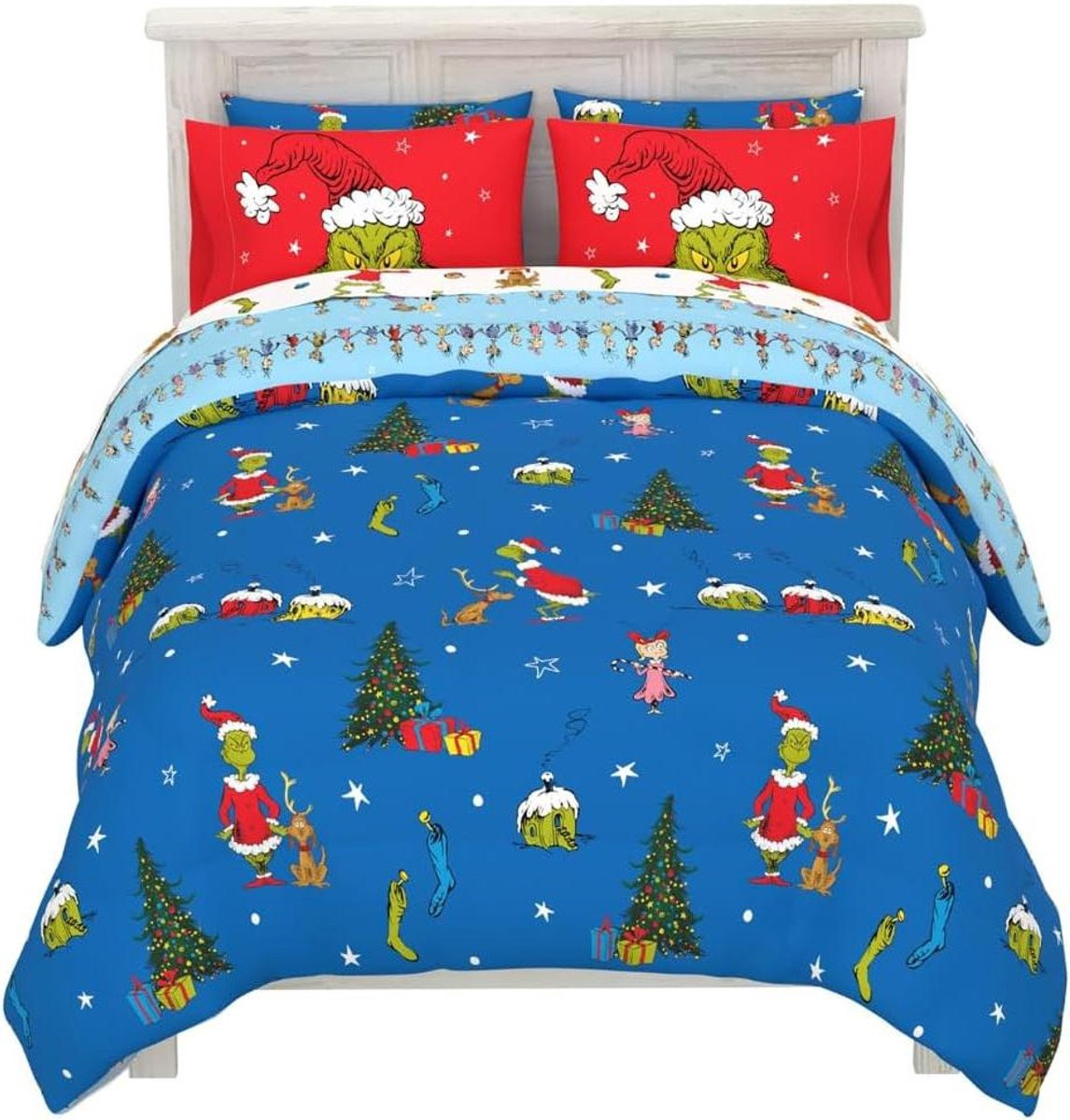 7-delige multicolor omkeerbare dekbedset voor kinderen