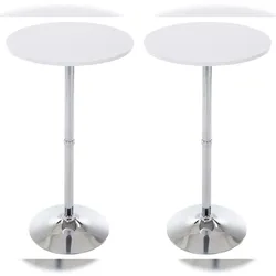 Proregal CHEFGASTRO 2er Set Stehtische rund HxBxT 108x60x60cm Holz Weiß Bistrotisch