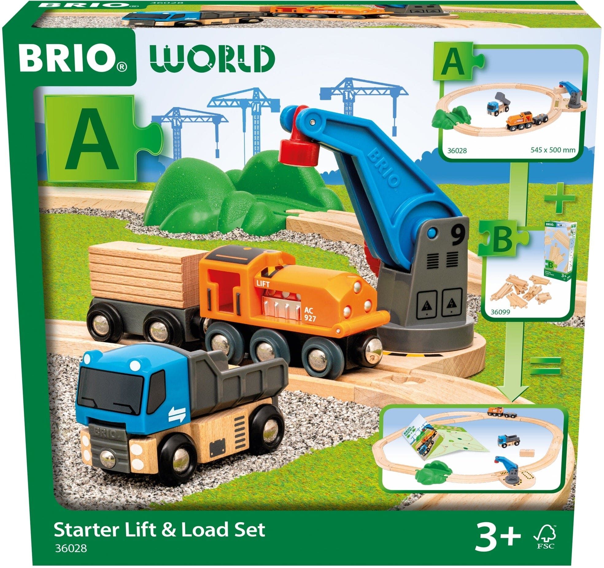 Ravensburger Brio Starter Lift and Load Set for Wood Train System Premium Educational Playset for Kids