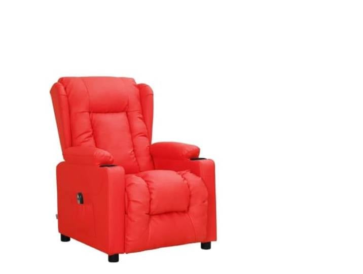YUTAASU Electric Recliner Chair Red Faux Leather 3 Reclining Positions, Remote Control, Wood and Metal Frame, Easy to Clean