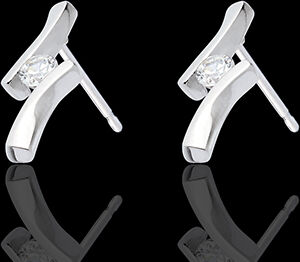 Edenly Ohrstecker Kostbarer Kokon - Diamantapostroph- WeiÃŸgold -18 Karat