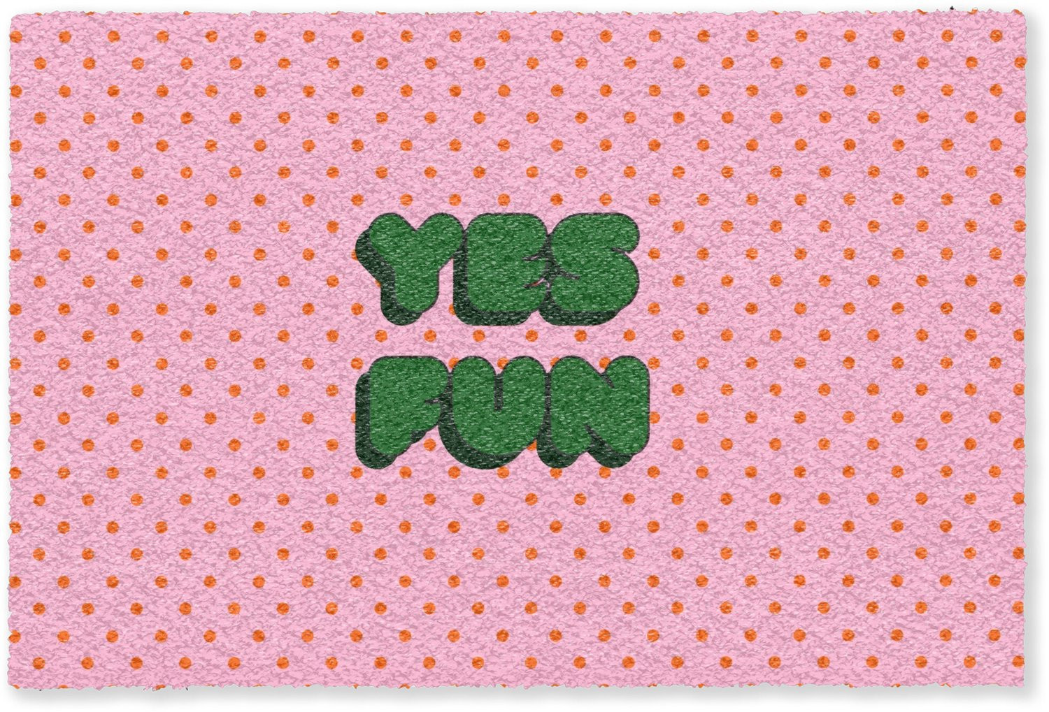 MuchoWow Deurmat Yes Fun met Stippen - Groen en Roze - B: 180 cm, D: 120 cm