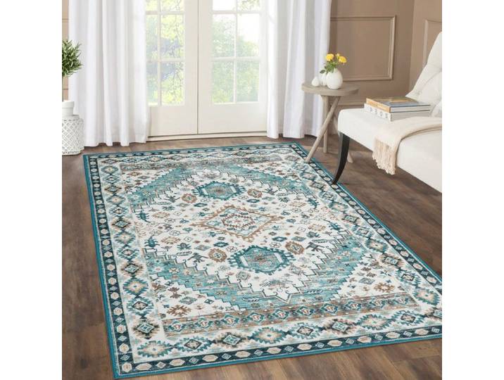 Tapis de salon ou de chambre moderne 200x290CM Descente de lit Tapis Vert foncé