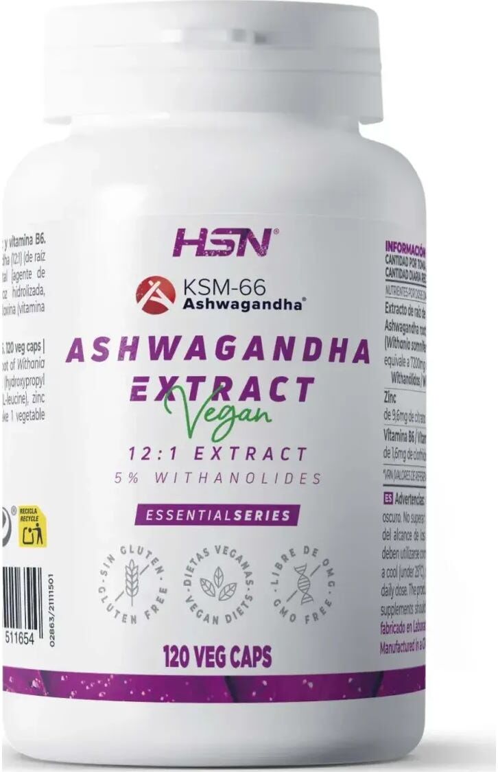HSN Extracto de Ashwagandha KSM-66® 12:1 600mg 120vcaps