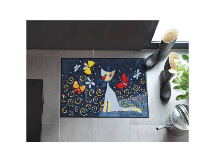 Rosina Wachtmeister Türvorlage Katze & Schmetterlinge 50x75 cm