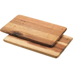 Metaltex Schneidebrett rechteckig 2er-Set aus Akazienholz 23 x 15 x 1 cm