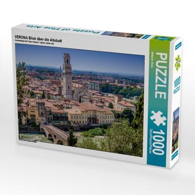 CALVENDO Puzzle VERONA Blick über die Altstadt | 1000 Teile Lege-Größe 64x48cm Foto-Puzzle für glückliche Stunden