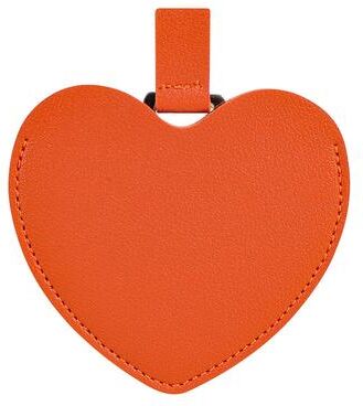 Fusion Finds PU Leather Compact Pocket Mirror Stainless Steel Credit Card Travel Makeup Mirror For Purse orange