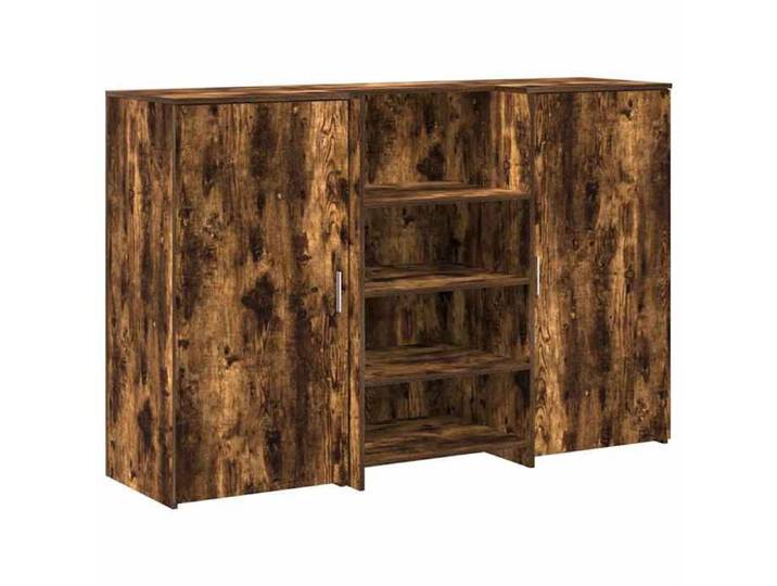 Black Month  Bureau réception - BURKE - Meuble de rangement - chêne fumé 155x50x103 5cm bois d'ingénierie LV1069