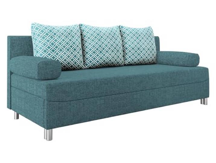 Mirjan24 Schlafsofa Dover mit Bettkasten (Lux 30 + Evo 30) 3-Sitzer-Sofa mit Schlaffunktion und Kissen-Set für entspanntes Sitzen und komfortables Schlafen