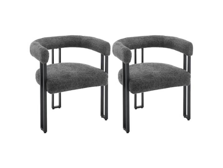 WOLTU Esszimmerstühle 2er Set, Küchenstühle mit Armlehnen bequemer Küchenstuhl, für Esszimmer Wohnzimmer Schlafzimmer, Dunkelgrau