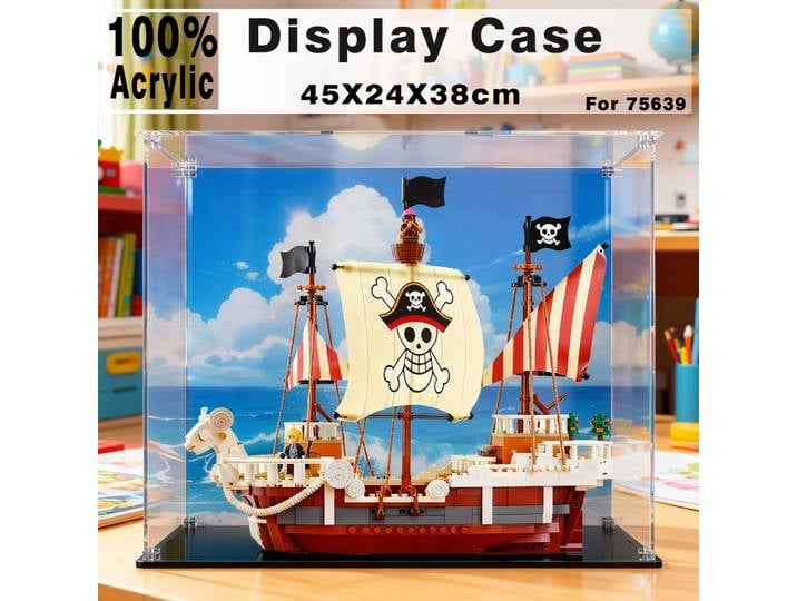 Vitrine en acrylique pour ensemble de briques 75639, boîte d'exposition pour Going Merry Pirate Ship, bloc de construction, vitrine transparente anti-poussière