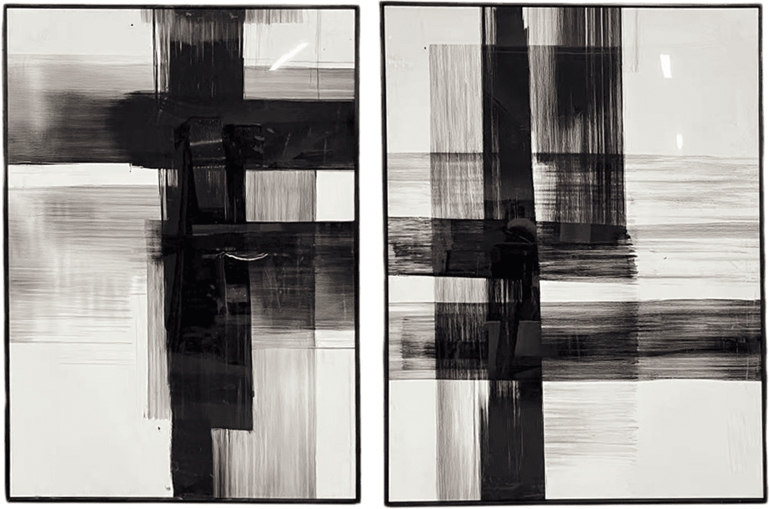 Danby Large Monochrome Framed Wall Art - Set of 2