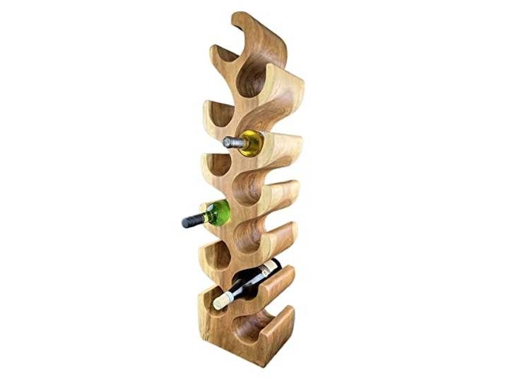 FaHome Weinregal Stehend Massiv Holz (50/70/100x27x18) Freistehender Weinhalter Massivholz Flaschenhalter (12 Flaschen - 100x27x18cm)