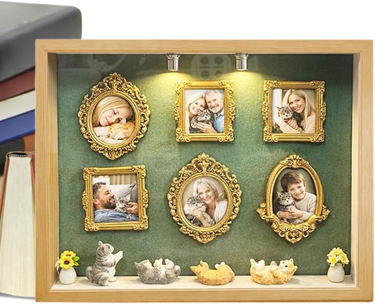 Mini Fotolijst Museum Lijst Album van Hout - H x B x D: 217 x 267 x 37 cm