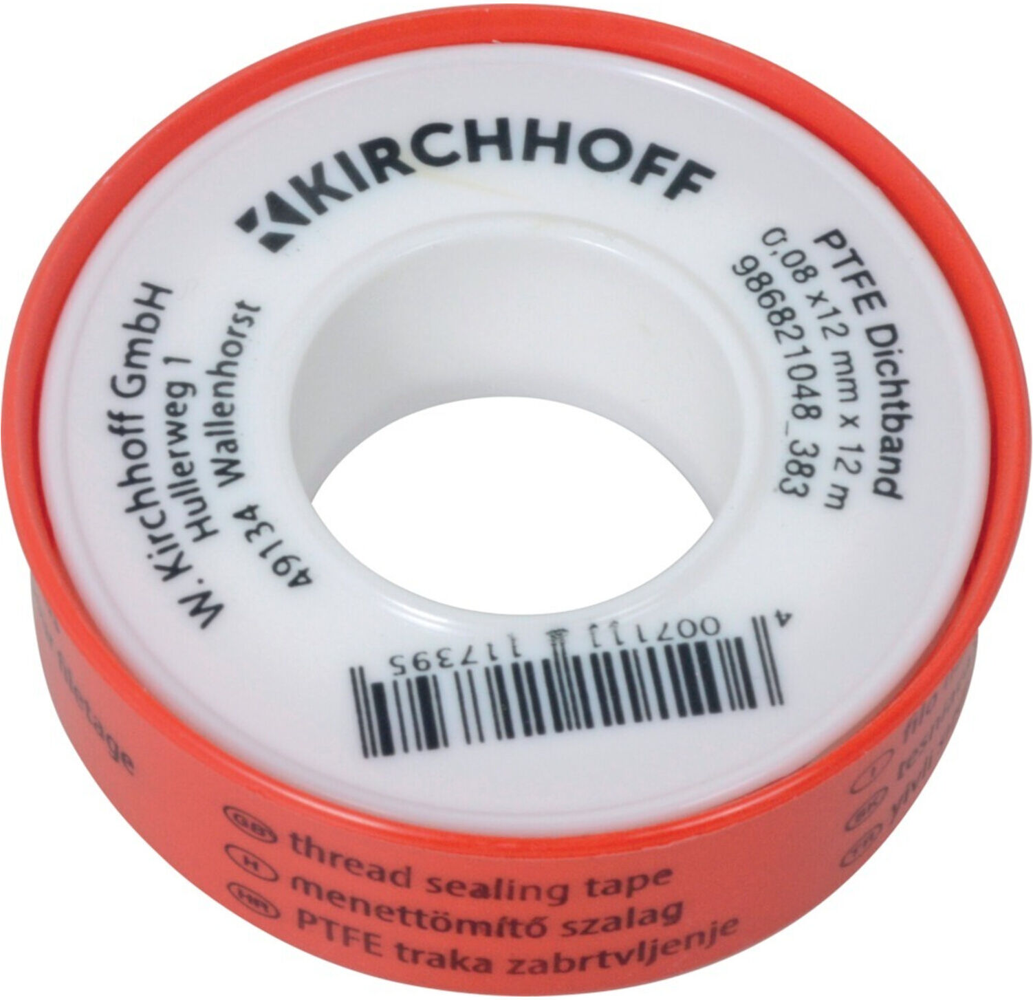 KIRCHHOFF PTFE Gewindedichtband, 0,08x12 mmx12m (986821048)