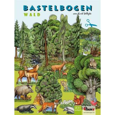 Wald basteln aus Papier Bastelbogen Bäume & Tiere Ausschneidebogen, Geheftet von , Atelier Color